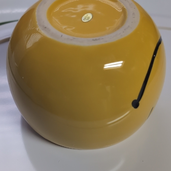 Yellow Smiley Face Ceramic Planter - Picture 3 of 3